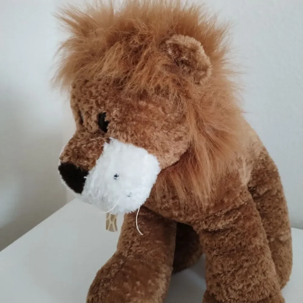 Walmart Lion Large Plush Stuffed Animal w Floppy Legs n Giraffe Ribbon Bow 16 in